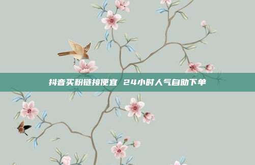 抖音买粉链接便宜 24小时人气自助下单