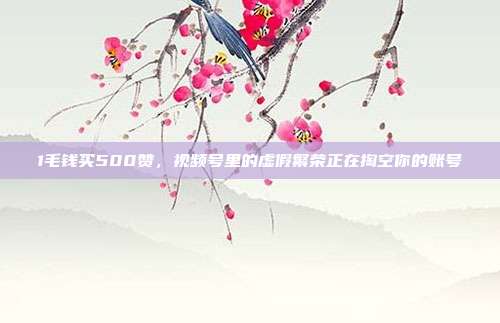 1毛钱买500赞，视频号里的虚假繁荣正在掏空你的账号