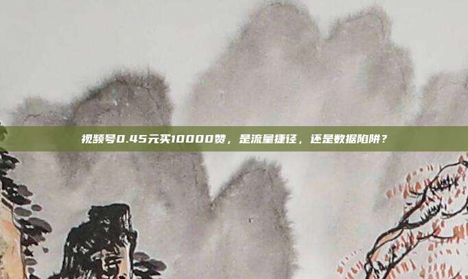 视频号0.45元买10000赞，是流量捷径，还是数据陷阱？