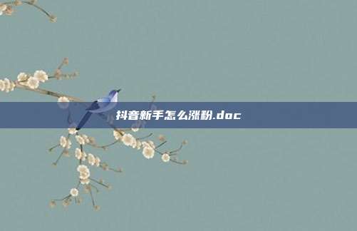 抖音新手怎么涨粉.doc