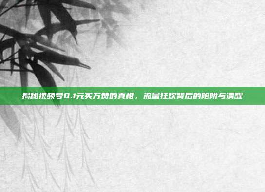 揭秘视频号0.1元买万赞的真相，流量狂欢背后的陷阱与清醒