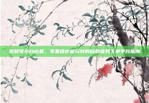 视频号小白必看，零基础也能玩转的自助业务下单平台指南