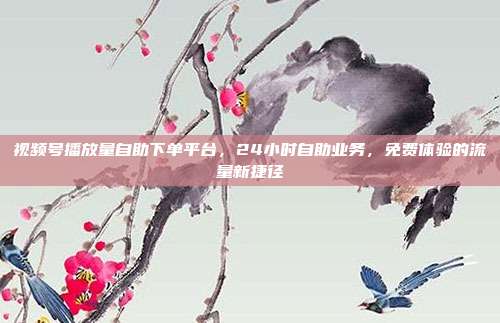 视频号播放量自助下单平台，24小时自助业务，免费体验的流量新捷径