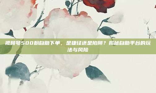 视频号500粉自助下单，是捷径还是陷阱？揭秘自助平台的玩法与风险