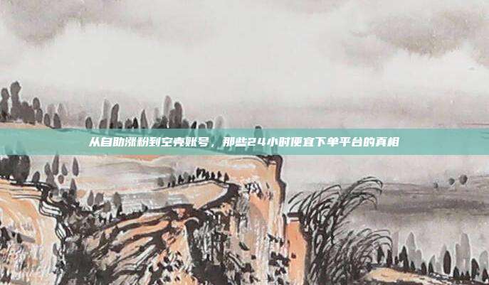 从自助涨粉到空壳账号，那些24小时便宜下单平台的真相
