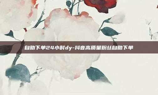 自助下单24小时dy-抖音高质量粉丝自助下单