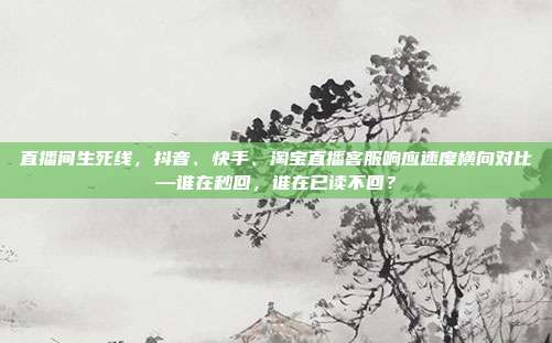直播间生死线,抖音、快手、淘宝直播客服响应速度横向对比—谁在秒回,谁在已读不回?