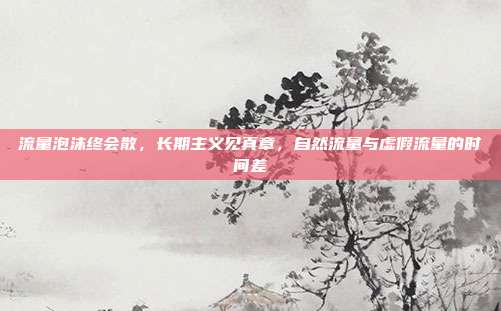 流量泡沫终会散,长期主义见真章,自然流量与虚假流量的时间差