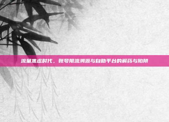 流量焦虑时代,账号限流溯源与自助平台的解药与陷阱