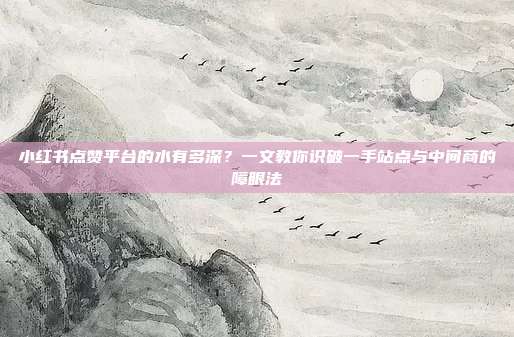 小红书点赞平台的水有多深?一文教你识破一手站点与中间商的障眼法