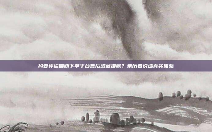 抖音评论自助下单平台售后暗藏猫腻?亲历者说透真实体验