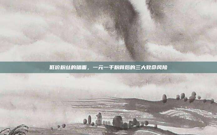 低价粉丝的暗面，一元一千粉背后的三大致命风险