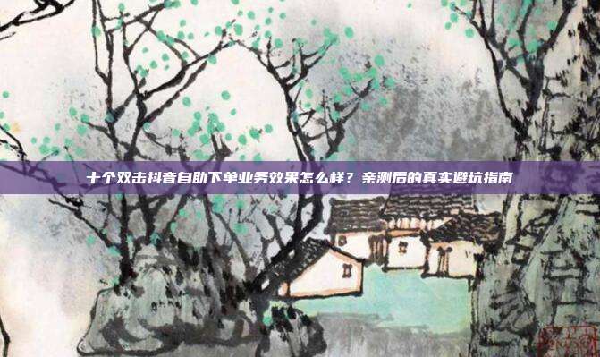 十个双击抖音自助下单业务效果怎么样?亲测后的真实避坑指南