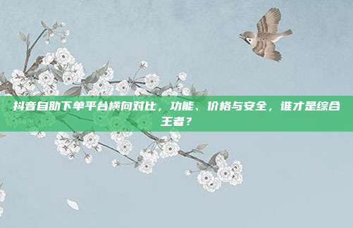 抖音自助下单平台横向对比，功能、价格与安全，谁才是综合王者？