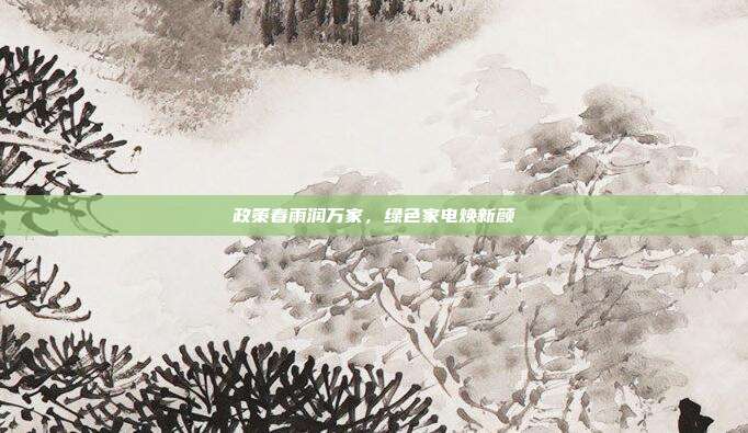 政策春雨润万家,绿色家电焕新颜