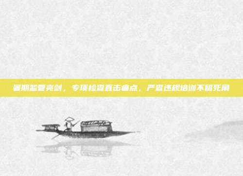 暑期监管亮剑,专项检查直击痛点,严查违规培训不留死角