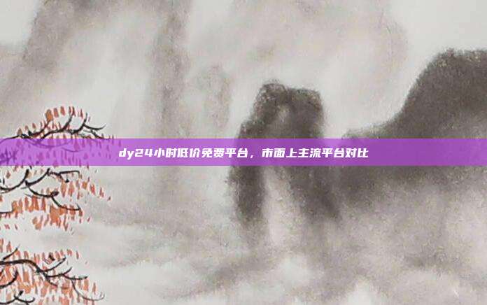 dy24小时低价免费平台,市面上主流平台对比