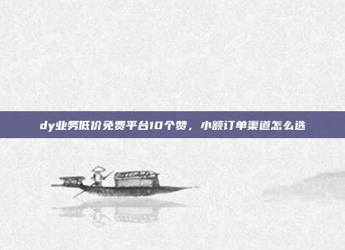 dy业务低价免费平台10个赞,小额订单渠道怎么选