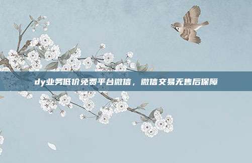 dy业务低价免费平台微信，微信交易无售后保障