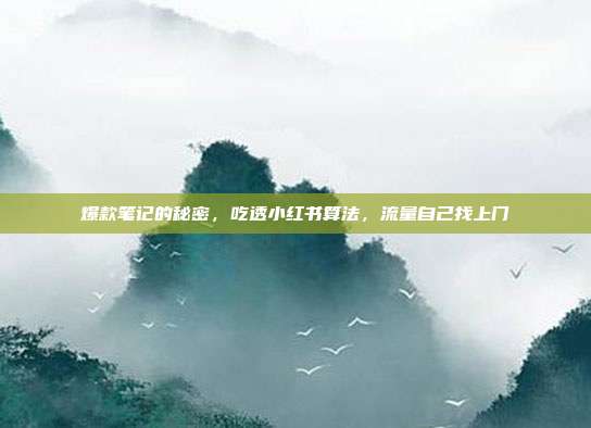 爆款笔记的秘密，吃透小红书算法，流量自己找上门