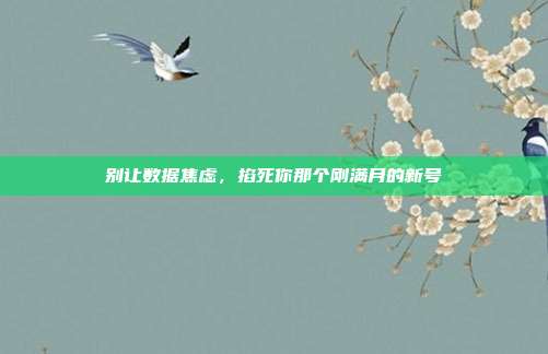 别让数据焦虑,掐死你那个刚满月的新号