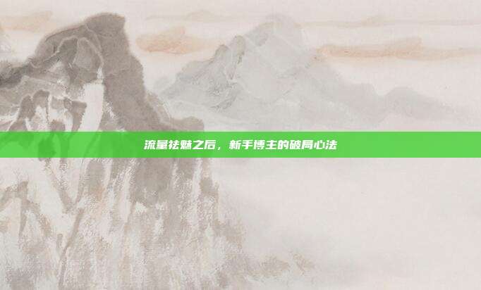 流量祛魅之后,新手博主的破局心法