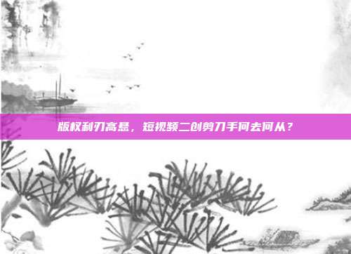 版权利刃高悬，短视频二创剪刀手何去何从？