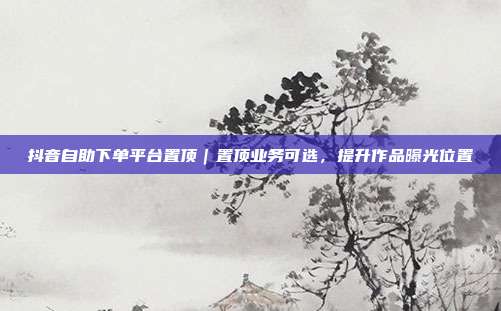 抖音自助下单平台置顶|置顶业务可选,提升作品曝光位置