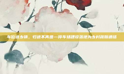 车位进乡镇，归途不再难—停车场建设落地为乡村疏脉通络