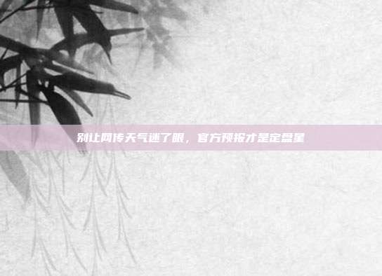 别让网传天气迷了眼,官方预报才是定盘星