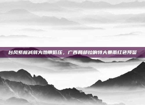 台风紫檀减弱为热带低压,广西局部拉响特大暴雨红色预警