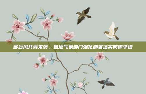 多台风共舞来袭,各地气象部门强化部署落实防御举措
