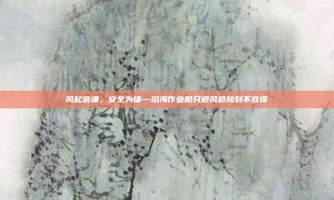 风起浪涌，安全为锚—沿海作业船只避风避险刻不容缓