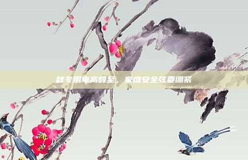 秋冬用电高峰至，家庭安全弦要绷紧