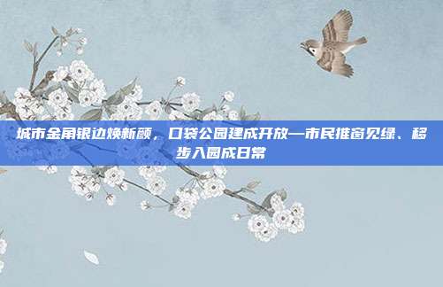 城市金角银边焕新颜，口袋公园建成开放—市民推窗见绿、移步入园成日常