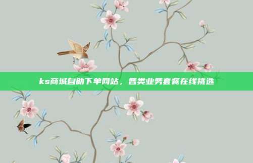 ks商城自助下单网站,各类业务套餐在线挑选