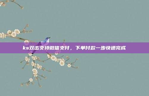 ks双击支持微信支付,下单付款一步快速完成