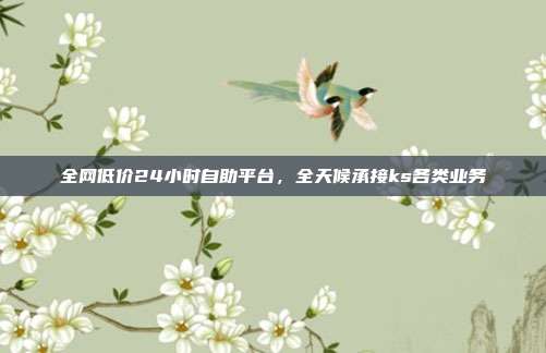 全网低价24小时自助平台,全天候承接ks各类业务