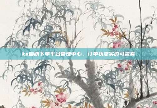 ks自助下单平台管理中心,订单状态实时可查看