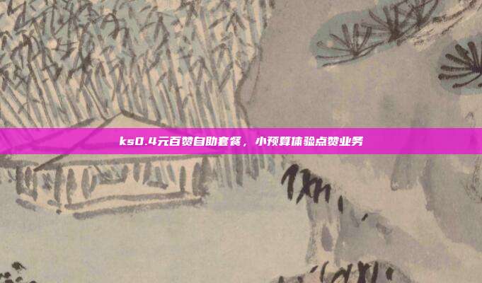 ks0.4元百赞自助套餐,小预算体验点赞业务