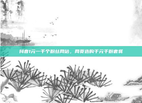 抖音1元一千个粉丝网站,网页选购千元千粉套餐