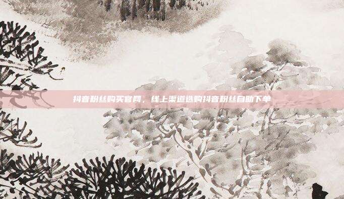 抖音粉丝购买官网,线上渠道选购抖音粉丝自助下单
