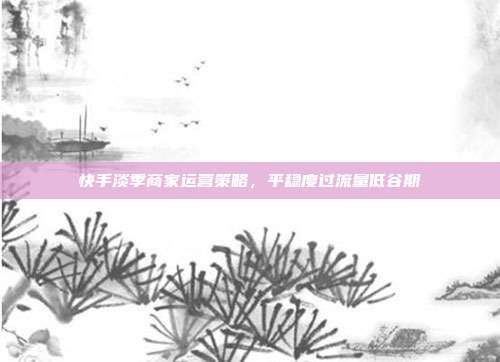 快手淡季商家运营策略，平稳度过流量低谷期