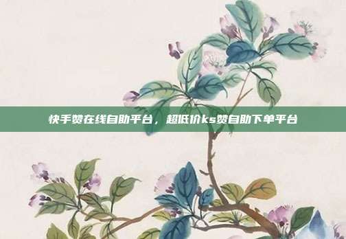 快手赞在线自助平台,超低价ks赞自助下单平台
