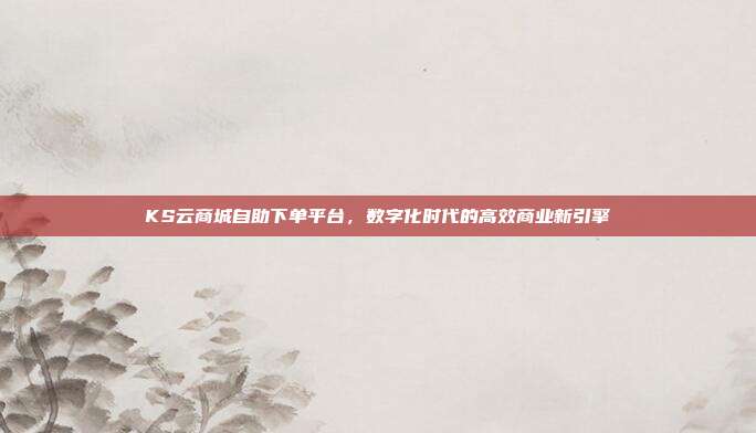 KS云商城自助下单平台，数字化时代的高效商业新引擎