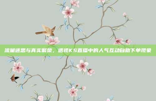 流量迷思与真实繁荣，透视KS直播中的人气互动自助下单现象