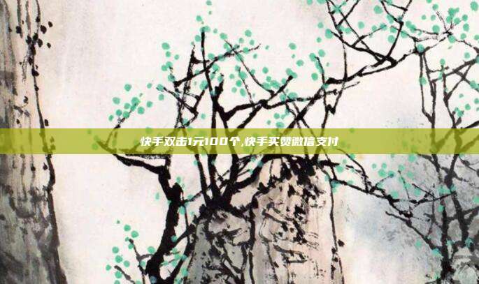 快手双击1元100个,快手买赞微信支付