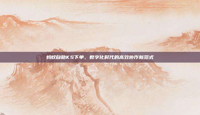 蚂蚁自助KS下单，数字化时代的高效协作新范式