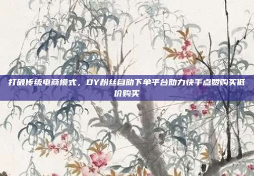 打破传统电商模式,DY粉丝自助下单平台助力快手点赞购买低价购买