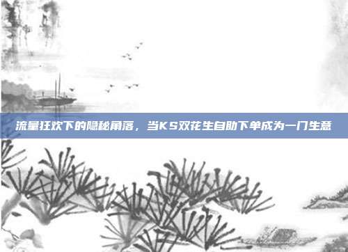 流量狂欢下的隐秘角落，当KS双花生自助下单成为一门生意